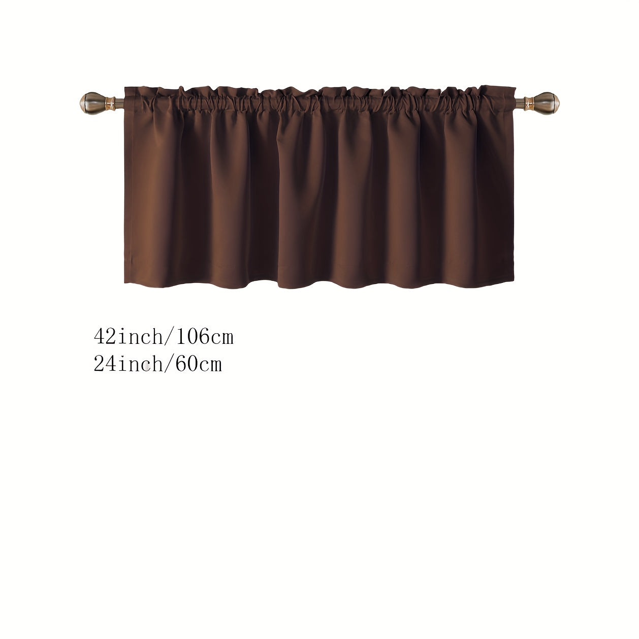 Blackout Insulated Rod Pocket Window Valance for Kitchen Black