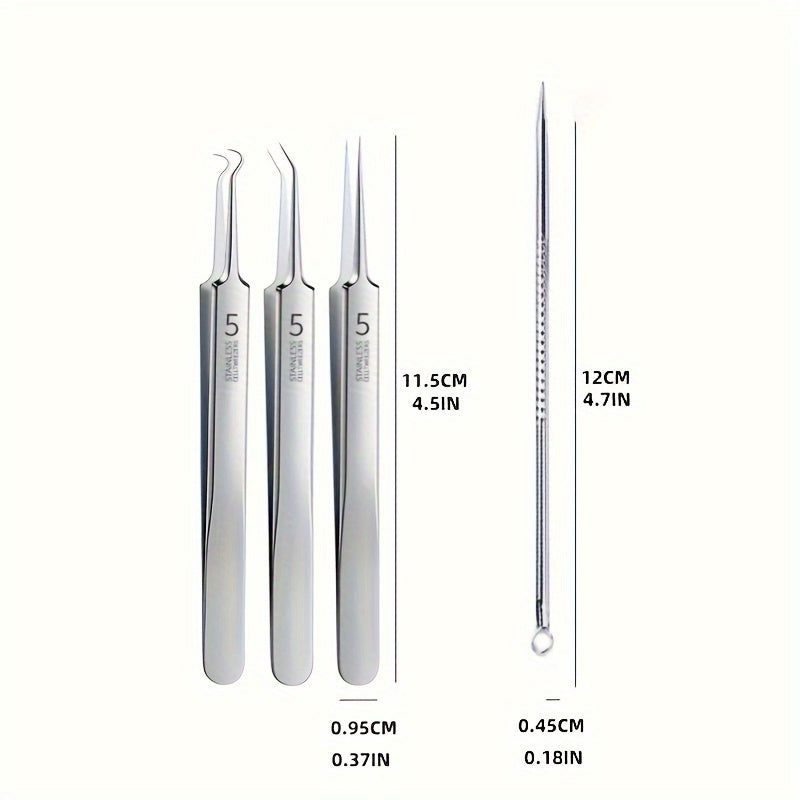 High Quality Stainless Steel Clip Tweezer Set Long Needle For Salon or Home