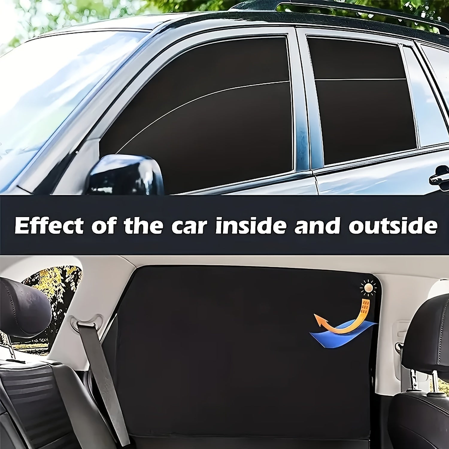 4 dona avtomobil quyosh nuri soyasi pardalari, qora, UV himoyasi, SUVlar, yuk mashinalari, lager uchun
