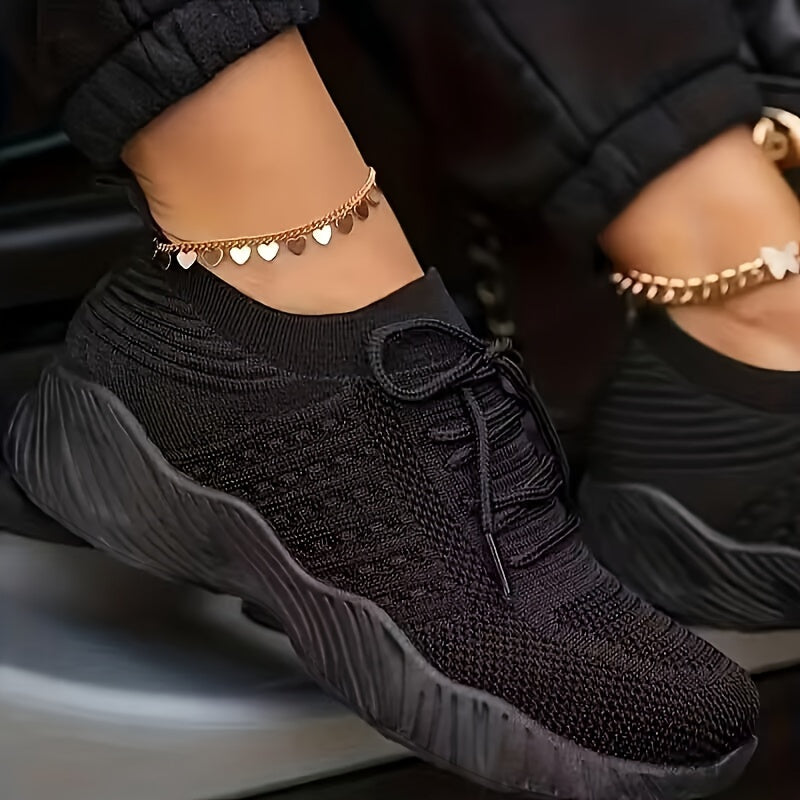 Women Mesh Lace-Up Sneakers Comfortable Lightweight Casual Shoes
