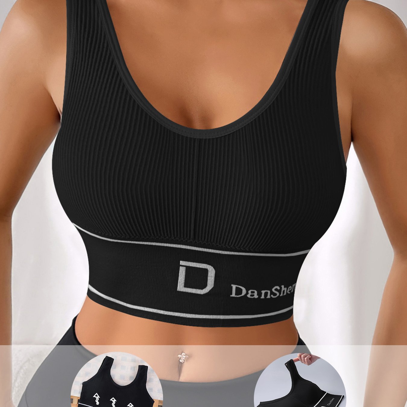 Plus Size Sports Bra Tank Top Non-Padded Backless Yoga Running