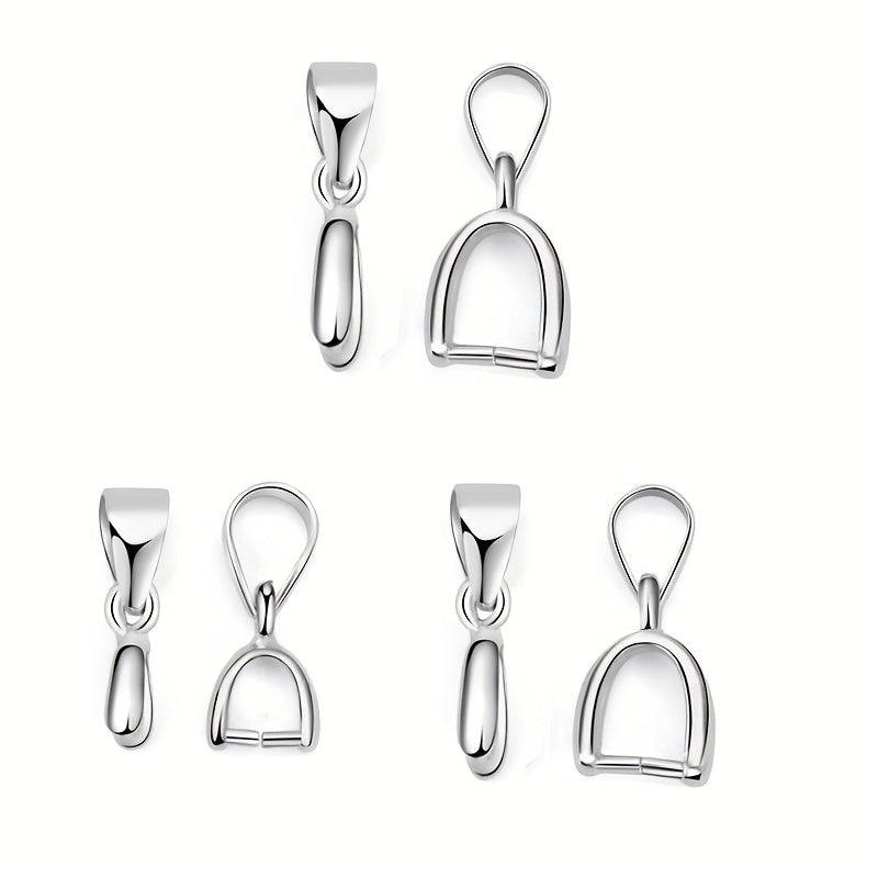 20 Small Silver Pendant Bails for Handmade Jewelry Making