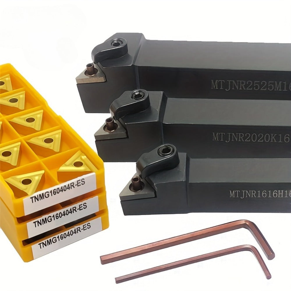 Carbide Inserts Set for Steel Stainless Steel Black Oxidized 3 Sizes 5/8 3/4 1 Inches with Right-Hand Holders