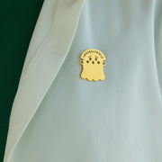 Pin de esmalte gótico personalizado de fantasma en acero inoxidable, regalo para Halloween y Día de los Muertos