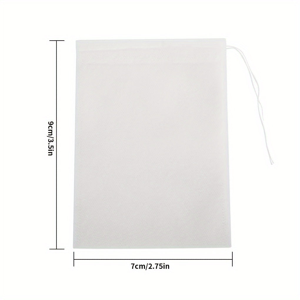 Paquete de 100 bolsas de tela desechables para té, bolsas de filtro de café no tejidas para infusión de alimentos