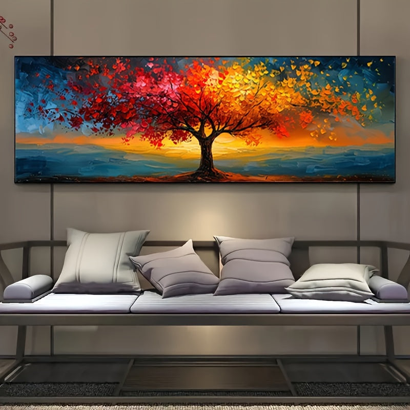 Large Tree of Life Canvas Wall Art Abstract Geometric Pattern Modern Home Decor Large Size