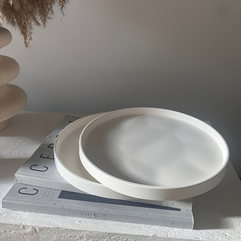 Large Round Silicone Mold for Concrete Epoxy Clay Plaster Fruit Tray Crafting