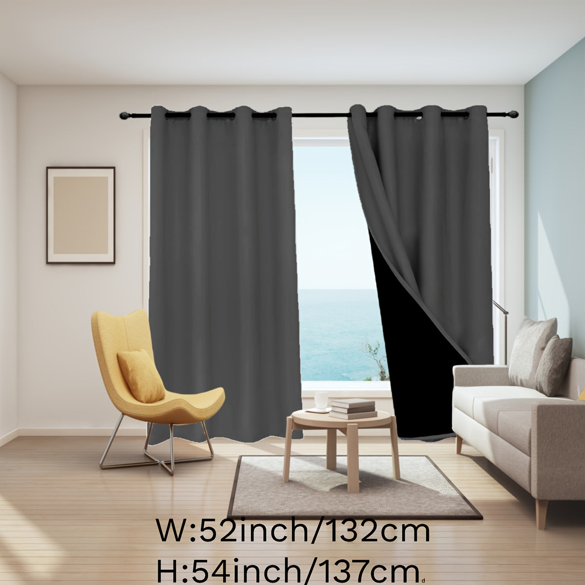 Blackout Curtains for Bedroom Grommet Insulated Room Darkening Single Panel