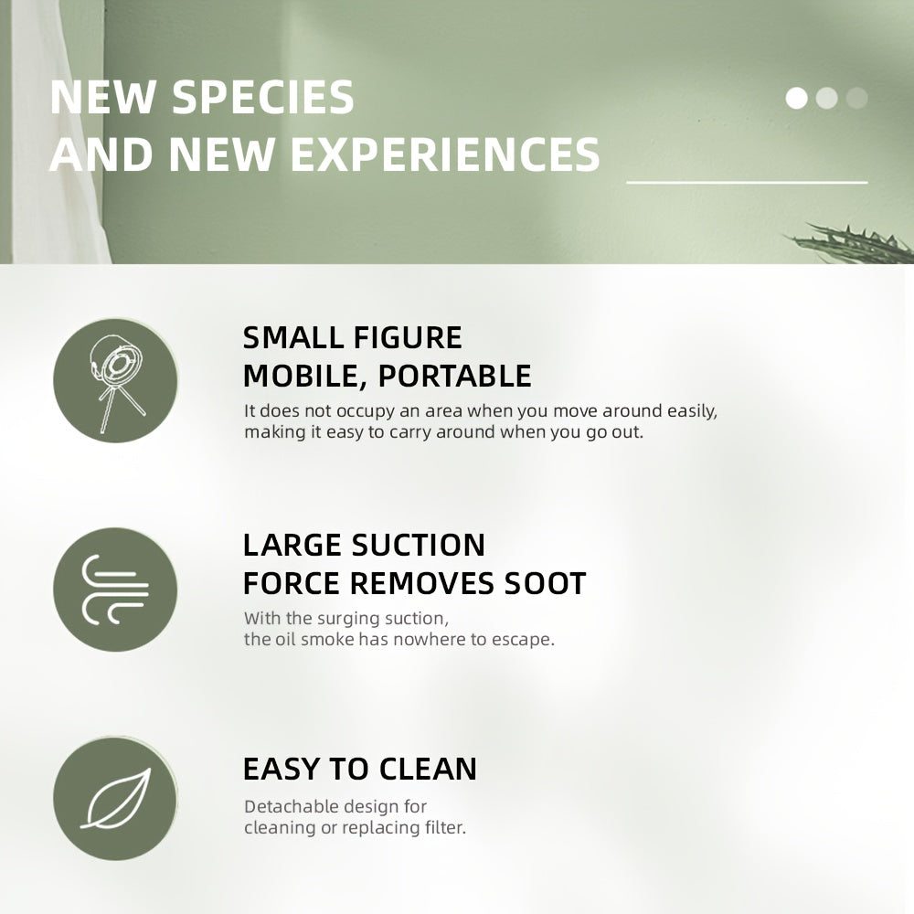 Katta suv tortish, oson tutun tozalash va issiq qozon va BBQ uchun sozlanadigan stend bilan portativ USB bilan ishlaydigan stol usti range hood.