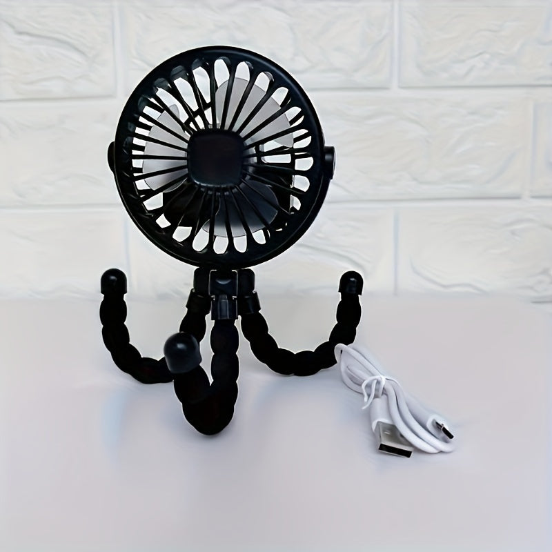 Rechargeable Bladeless Stroller Fan Compact Folding Handheld Silent Table Fan