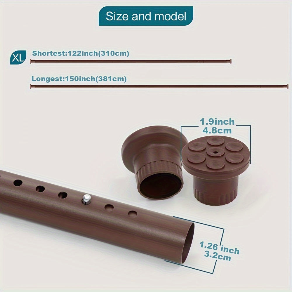 Adjustable Bathroom Partition Spring Rod Black White Brown No Drill Room Divider Shower Curtain