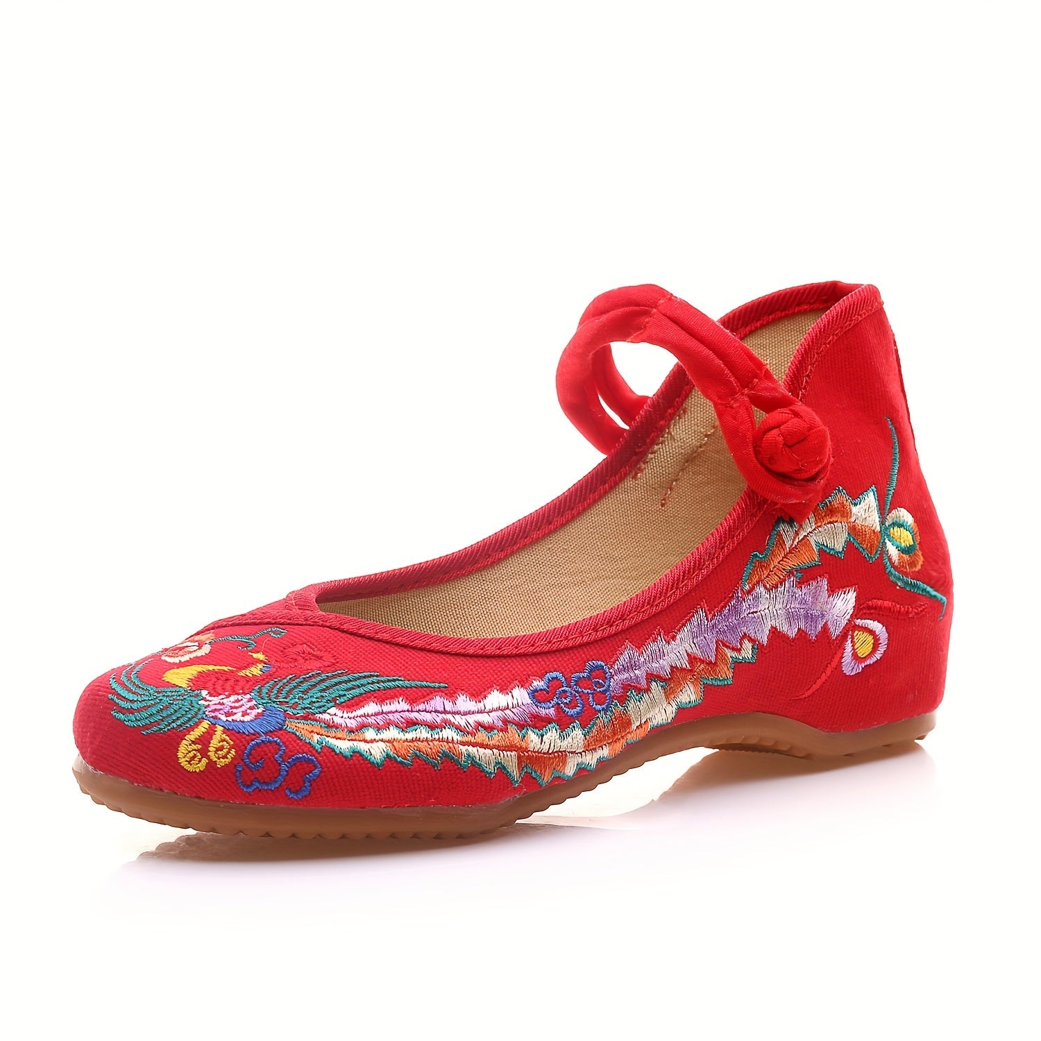 Women's Embroidered Canvas Footwear with Traditional Chinese Phoenix Design for Casual Spring and Summer
