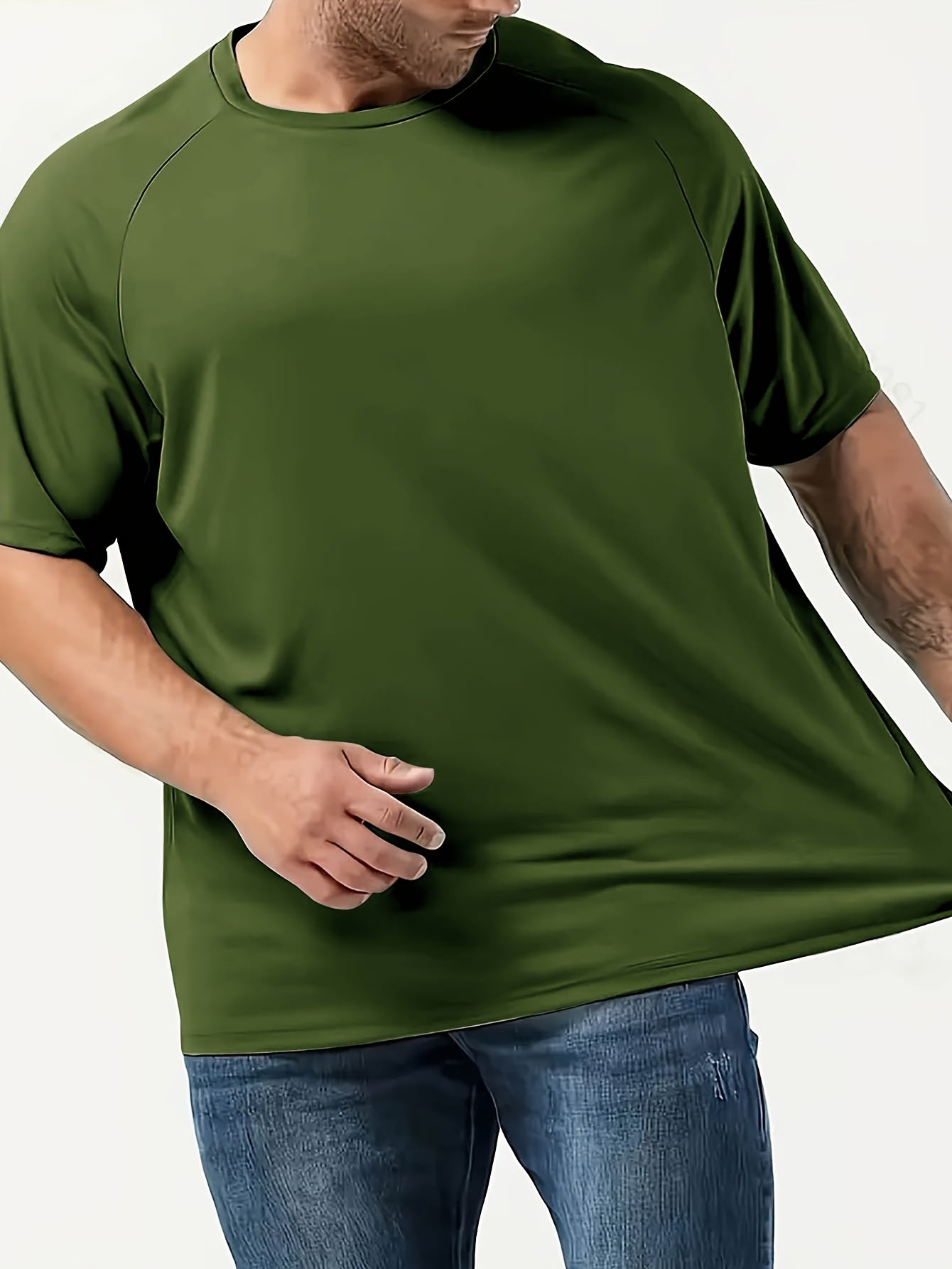 Men's Large Solid Polyester Short-Sleeve Sports T-Shirts Pack of 3 for Outdoor and Casual Wear
