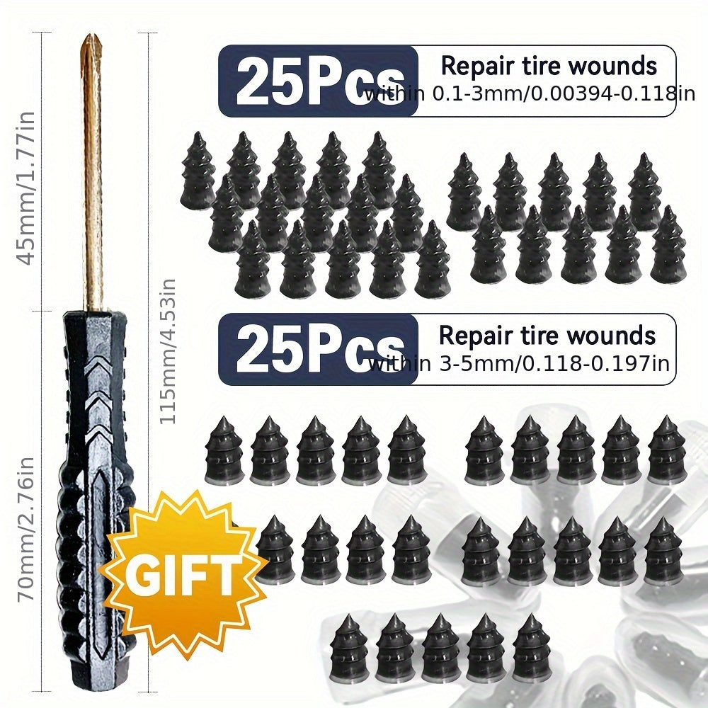 Car Tire Repair Tools Rubber Nails Wheel Repair Screws Kit