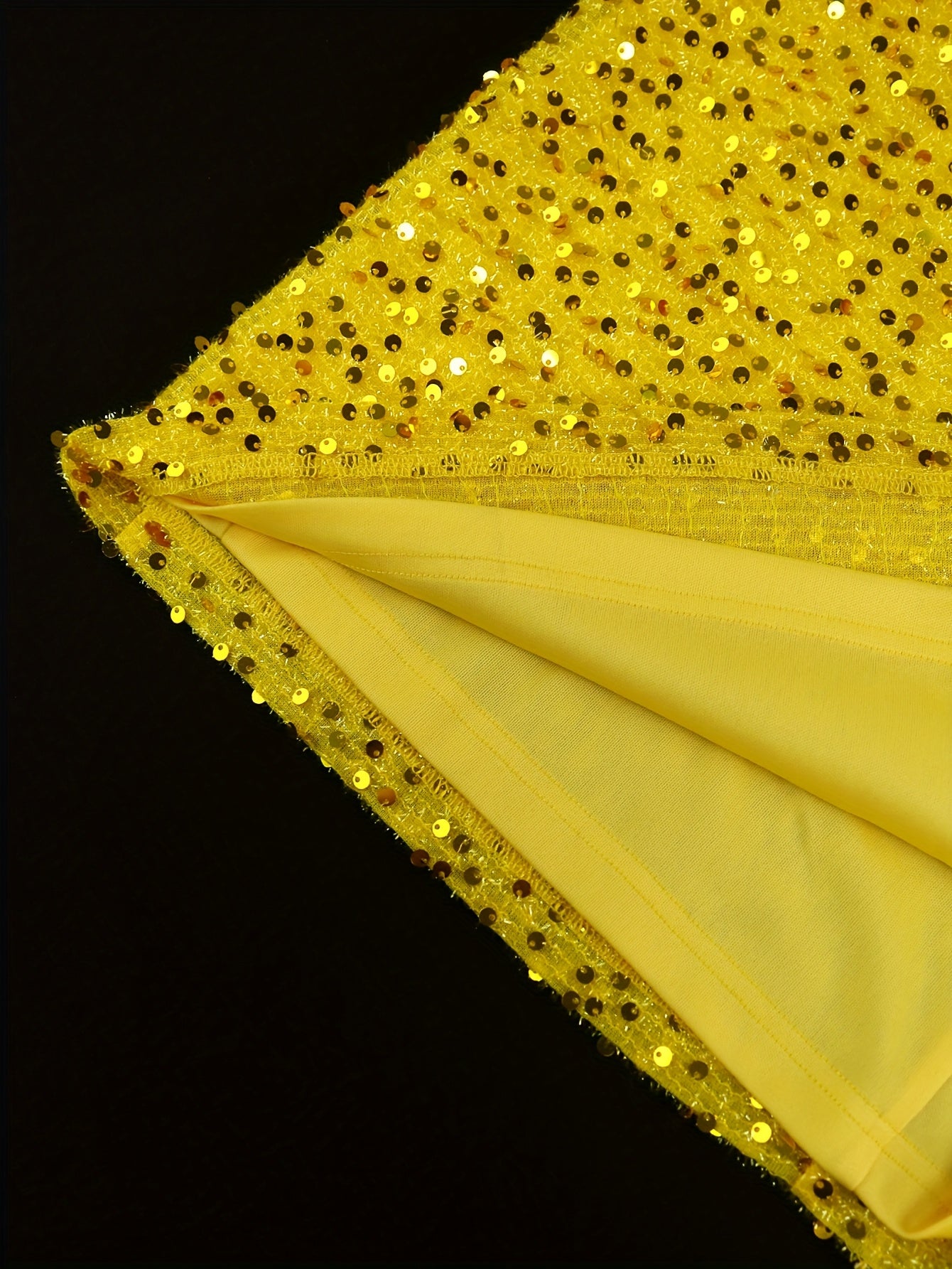 Plus Size Women's Sequin Gold Off-Shoulder Bell Sleeve Party Dress