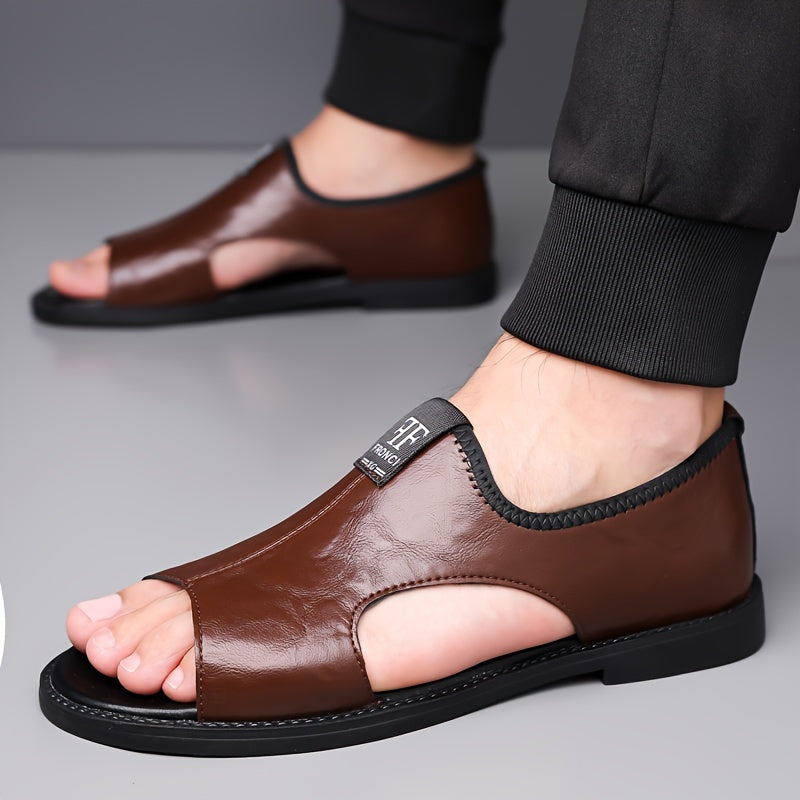 Sandalias de dedo abiertas para hombre, ligeras, transpirables, de verano, casuales, con suela de goma antideslizante