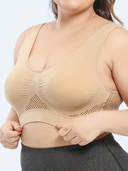 Women's Seamless Sports Bra Set Breathable Mesh High Support for Yoga Running