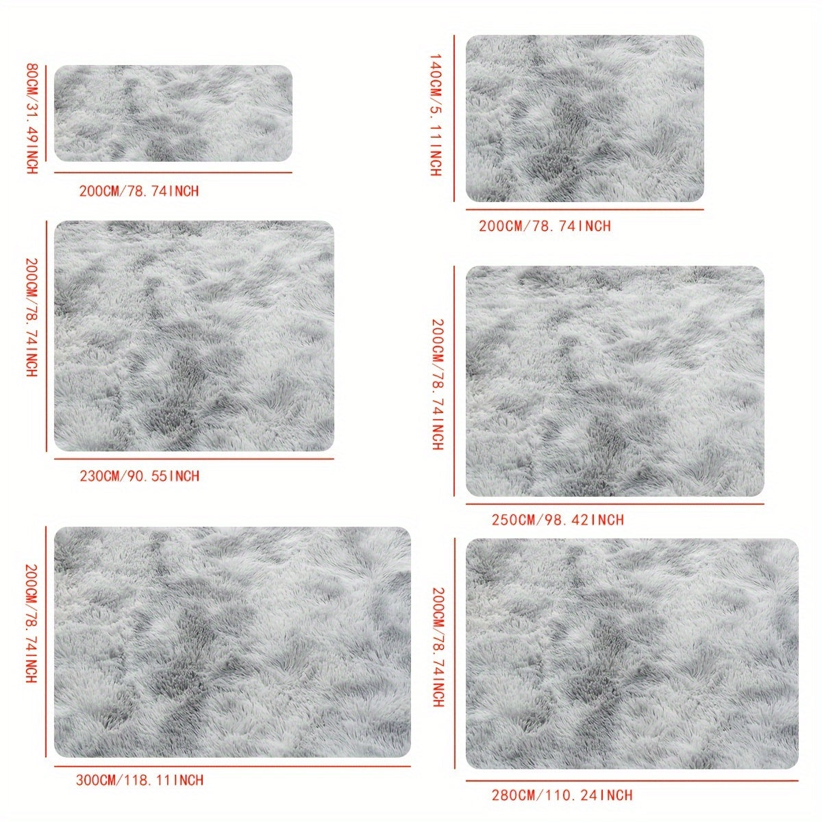 Soft Fluffy Shag Area Rug for Living Room Bedroom Non-Slip Machine Washable Carpet