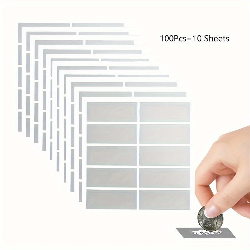 Set of 100 Matte Finish DIY Scratch Off Cards for Parties and Events