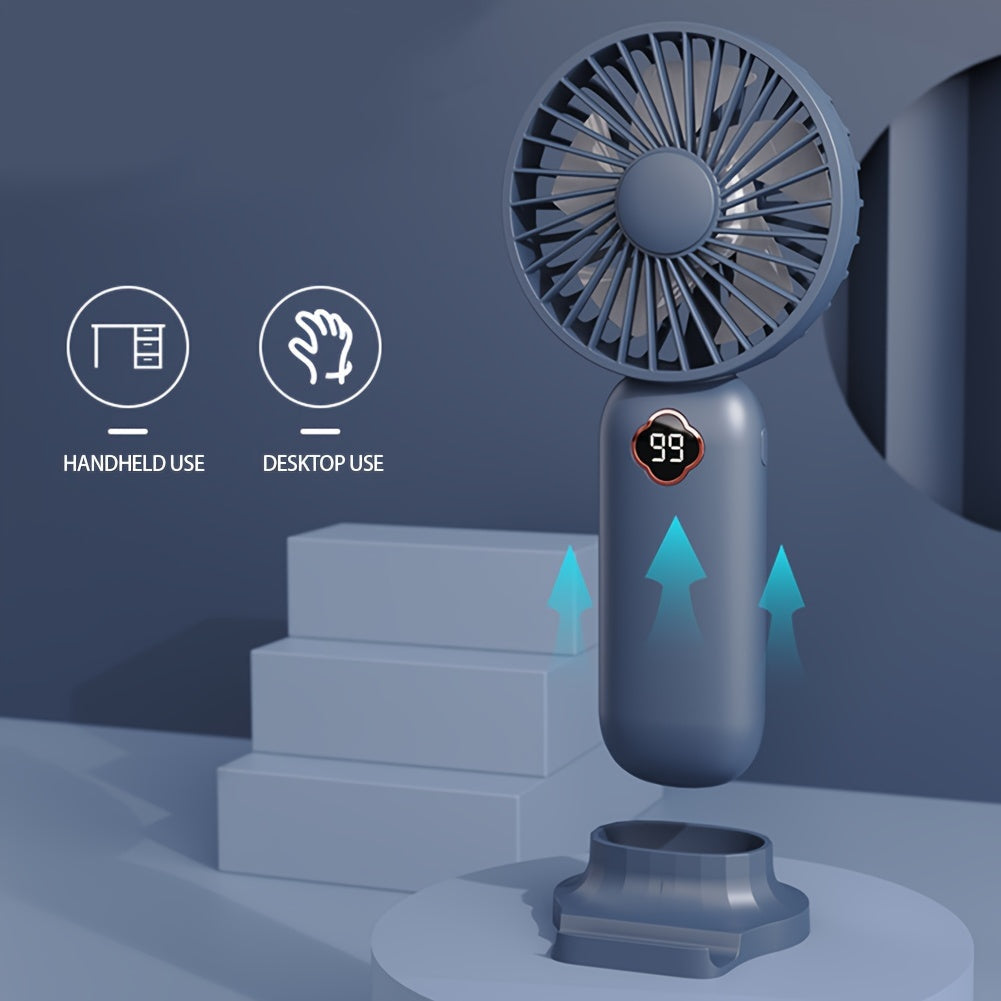 Mini Handheld Fan 1200mAh Battery Portable Silent Cooler for Outdoor Camping
