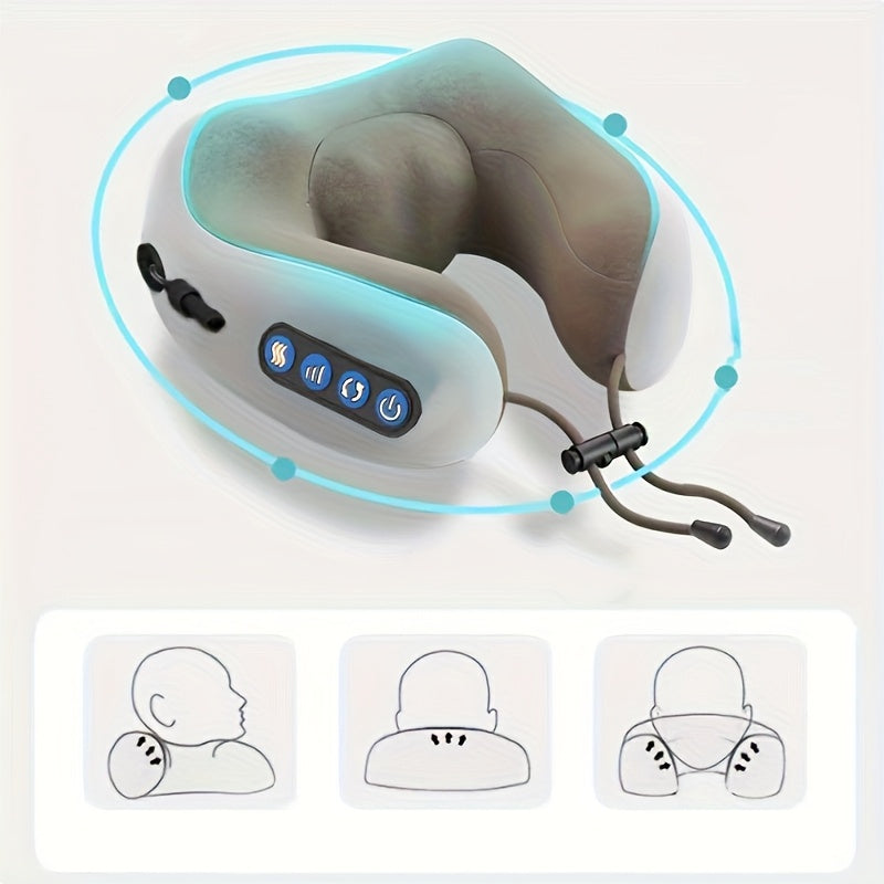 USB Rechargeable Massage Pillow for Neck Support Travel Office Home