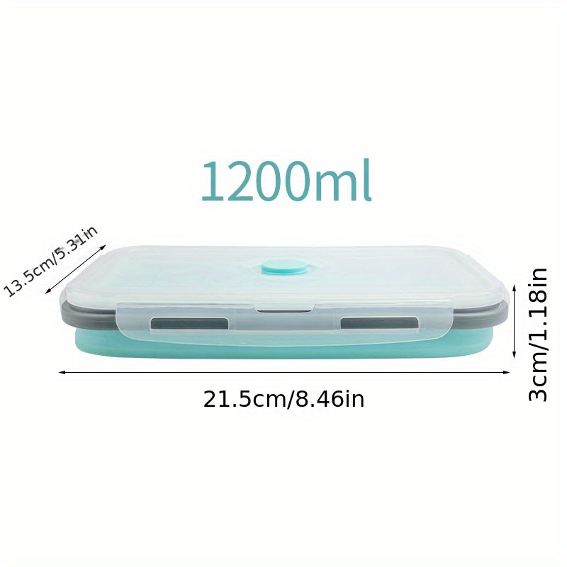 Juego de 4 recipientes de silicona apilables para almacenamiento de alimentos con tapas para almuerzos