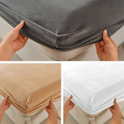 Velvet Fitted Sheet and Pillowcase Set 3-Piece Deep Pocket Bedding Soft Machine Washable