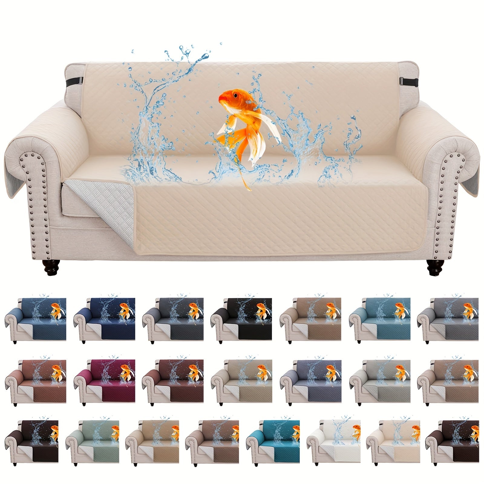 Anti-Slip Pet-Friendly Sofa Cover for Armchair, Loveseat, and Sectional in Modern Polyester