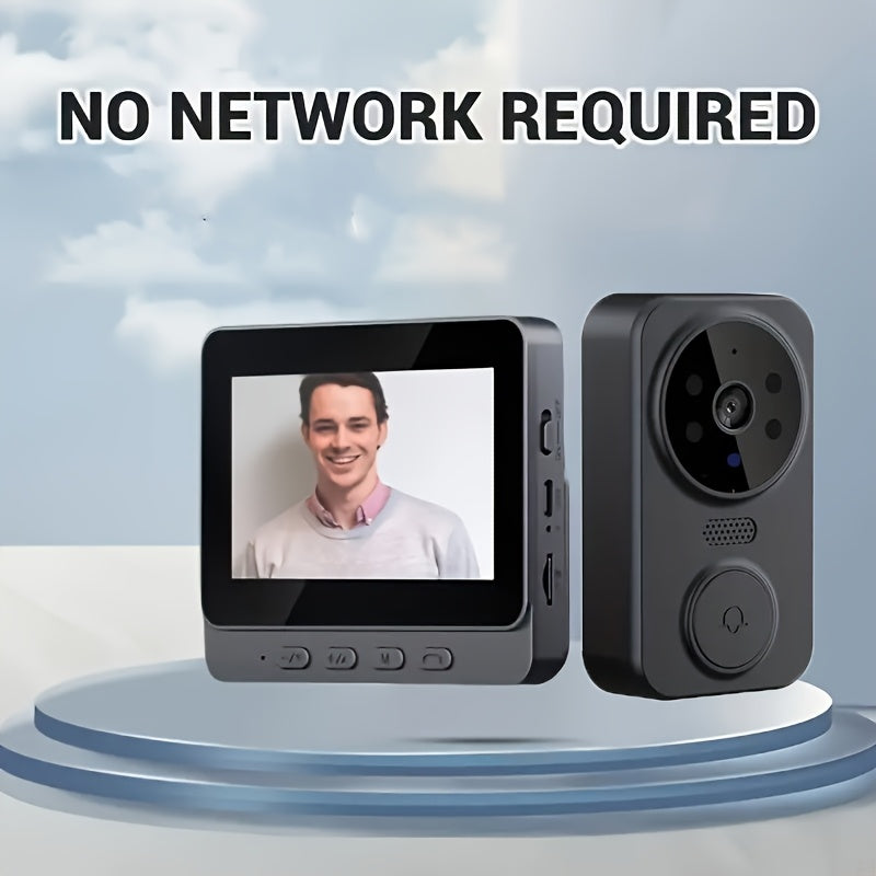 Video Doorbell 10.92cm Screen Two-Way Audio Night Vision Long Battery 480P