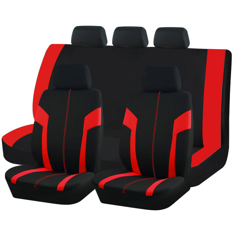 Pink Car Seat Cover Set for Women 9pcs Airbag Compatible Plush Polyester