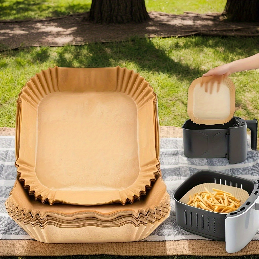 Bir martalik kvadrat havo frayerlari uchun yopishmaydigan 100 ta paket yuqori yog'li pishirish uchun