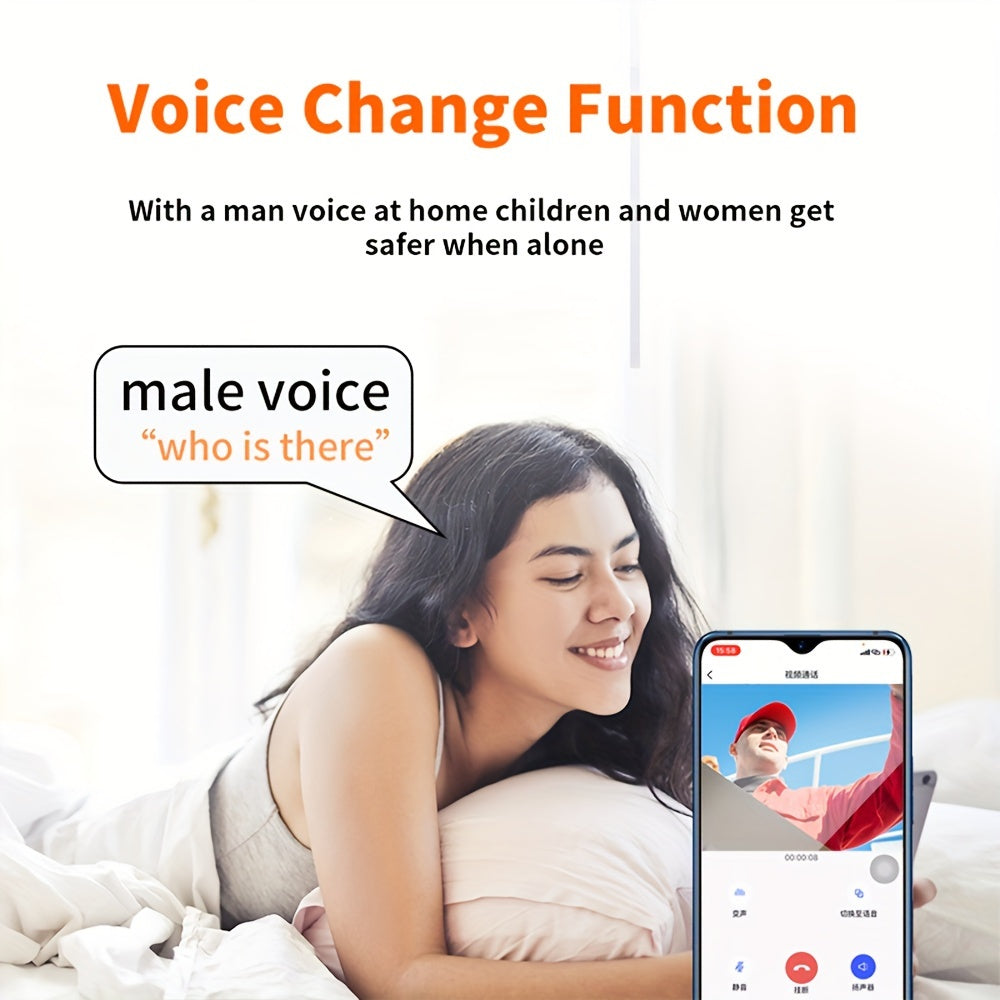 Умный видеодомофон SELFIECOM D9 с функциями, включая 2.4 ГГц Wi-Fi, 480p видео, встроенный микрофон, ночное видение, управление кнопкой, настенный монтаж, работа от батареи, приложение для межкомнатной связи.