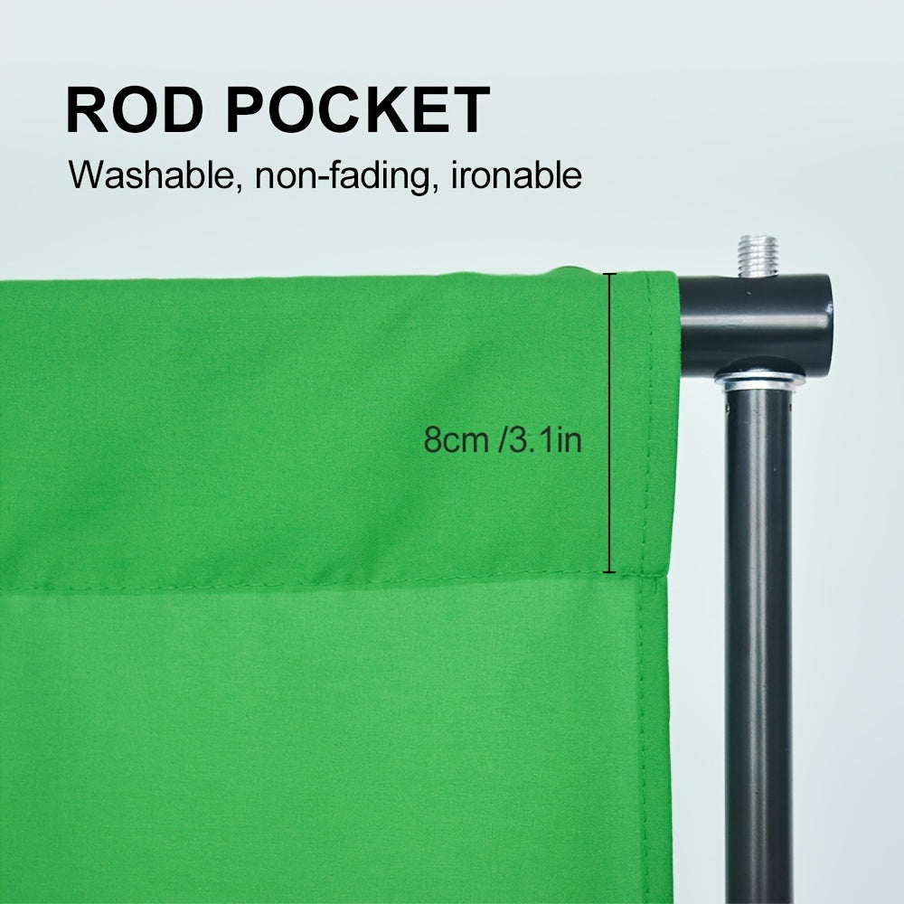 Green Screen Backdrop Polyester 152.4x198.12cm for Video Streaming Photography and Editing
