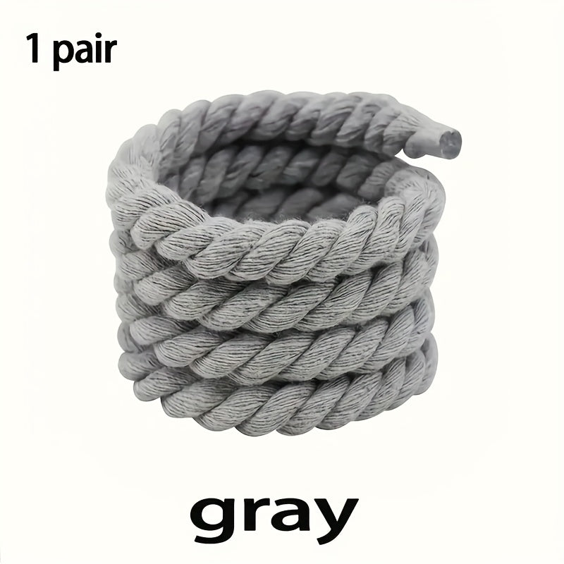 Unisex Hemp Rope Shoelaces Durable Thick Stylish Casual Sneakers Canvas