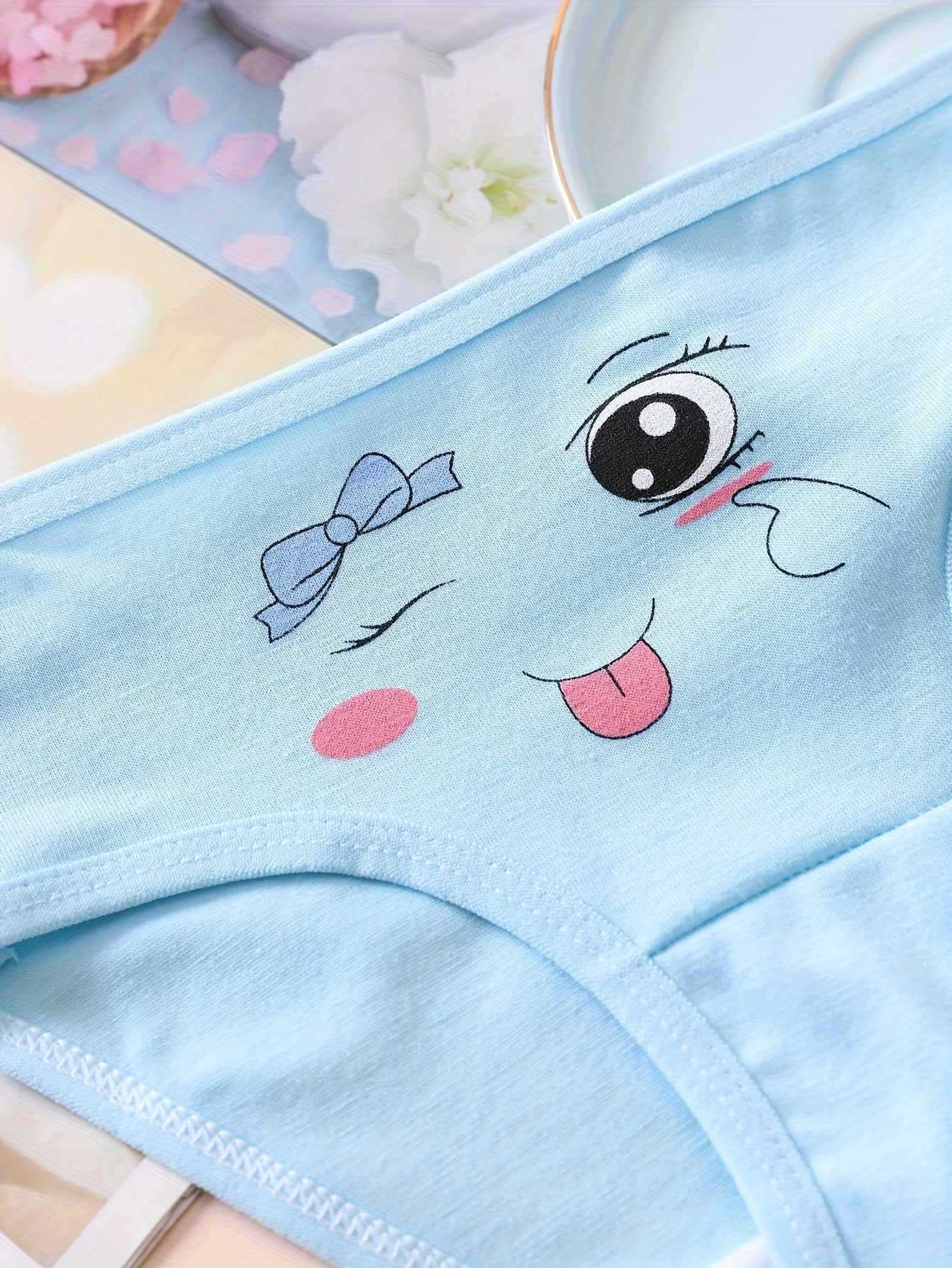 Girls' Cotton Briefs Pack of 10 Cute Pattern Breathable Underwear for Children