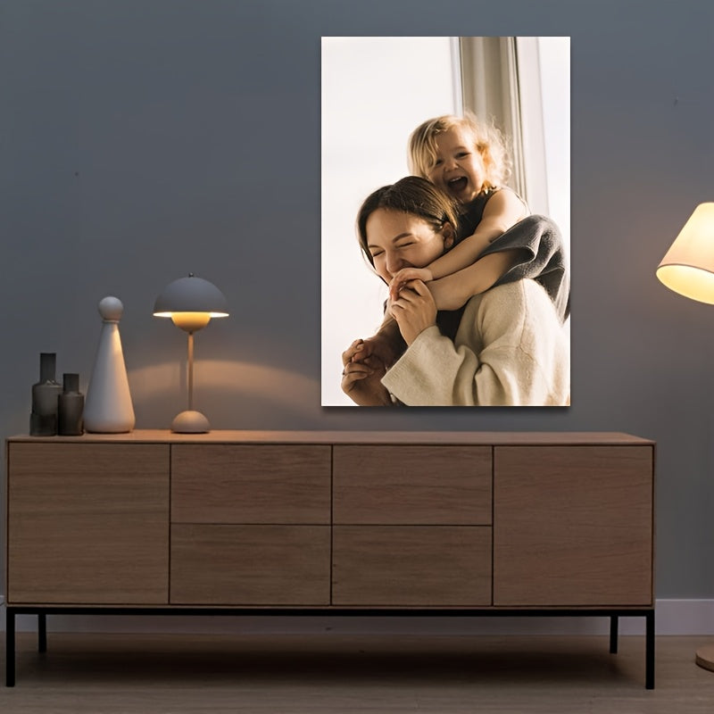 Custom Framed Canvas Print of Family Photo UV-Printed Wall Art for Living Room Bedroom Office