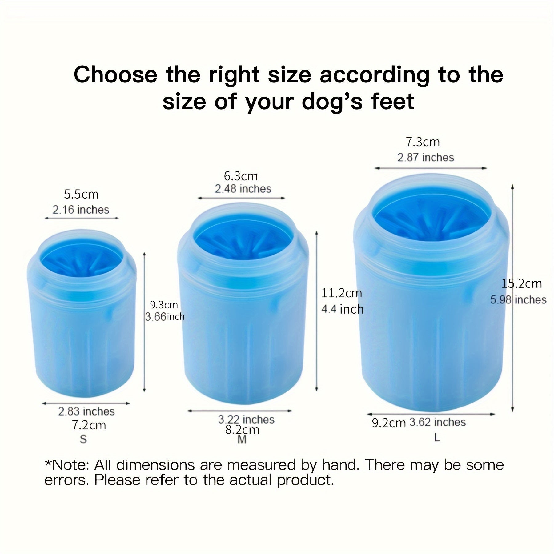 Silicone Pet Paw Cleaner Cup for Dogs and Cats Non-Electric Blue with Soft Bristle Brush