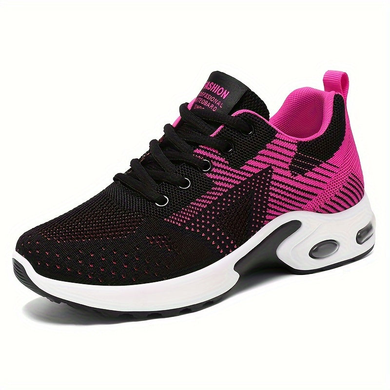 Zapatillas casuales de colorblock para mujer con cordones, ligeras, para caminar, talla grande