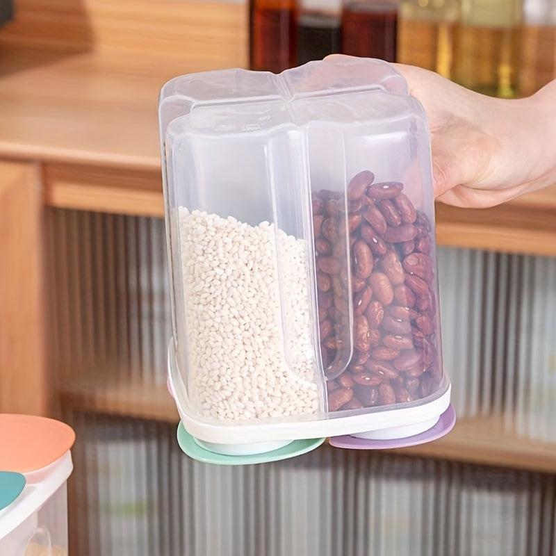 Moisture-Proof Cereal Jar with Divided Compartments for Kitchen Storage