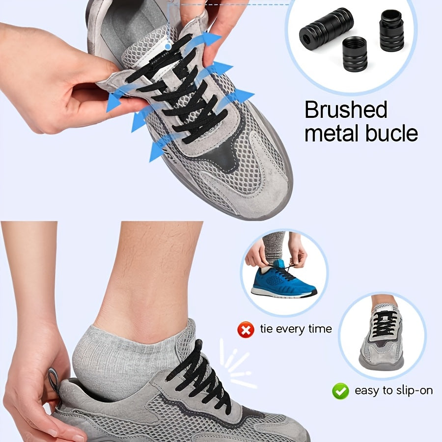 Unisex Elastic No-Tie Shoe Laces 2 Pairs High-Quality Universal