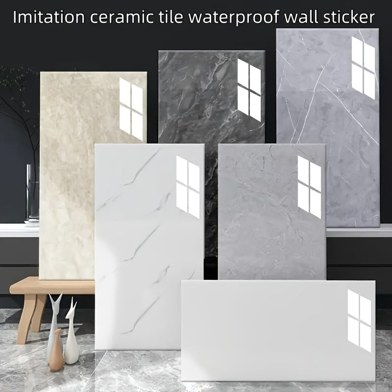 3D Marble Peel and Stick Wall Tiles Waterproof Vinyl Self-Adhesive Texturizing Decor