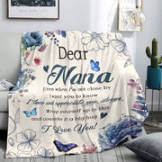 Custom Nana Love Letter Flannel Throw Blanket Stain-Resistant All-Season Woven Polyester