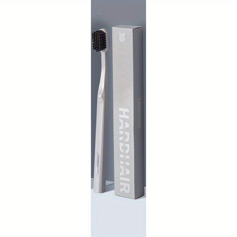 Adult Hard Bristle Toothbrush for Home Use, Straight, Durable, White