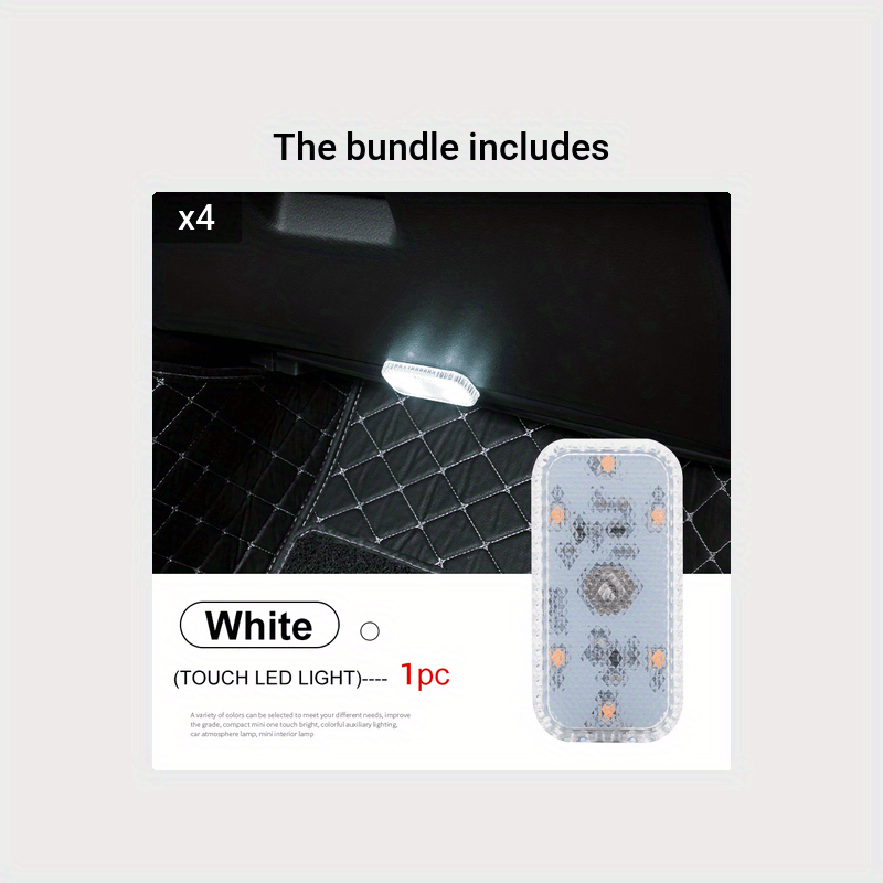 Мини-беспроводной светодиодный сенсорный внутренний свет для автомобиля, потолка, двери, багажника, хранения