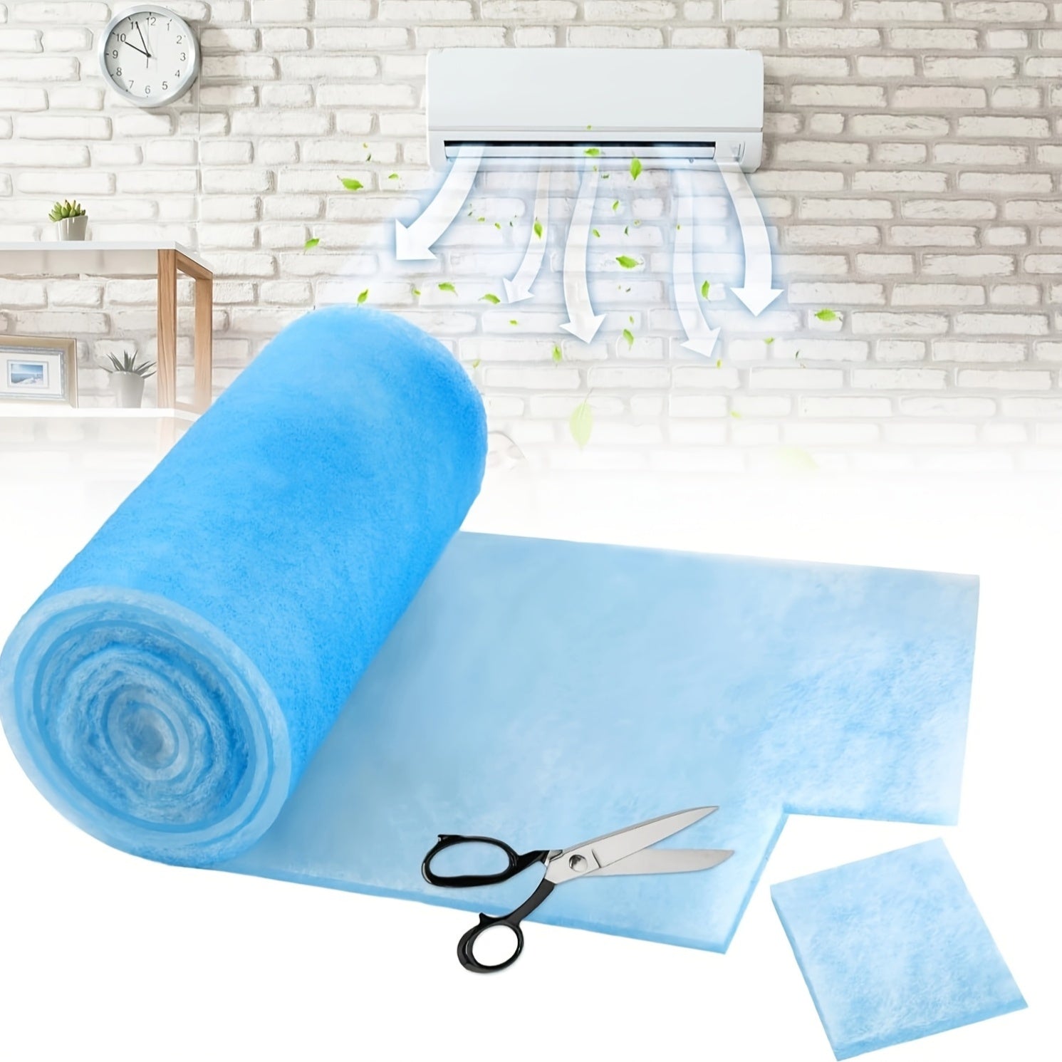 30+ Count MERV 8 Electrostatic Air Filter Roll with Adhesive Hook and Tape