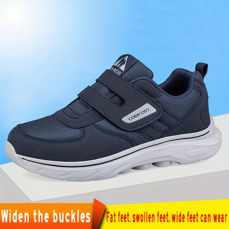Men's Wide-Fit Breathable Fabric Slip-On Athletic Sneakers for Casual Running and Outdoor Wear