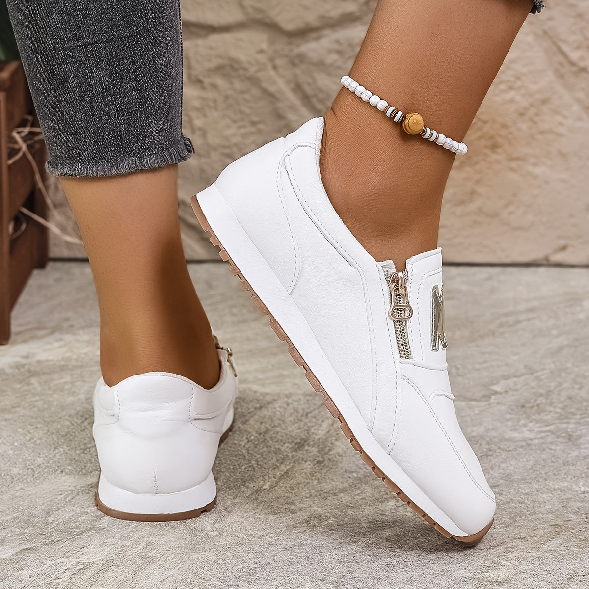 Women's Casual Sneakers Comfortable Low-Top Flats Breathable Sole