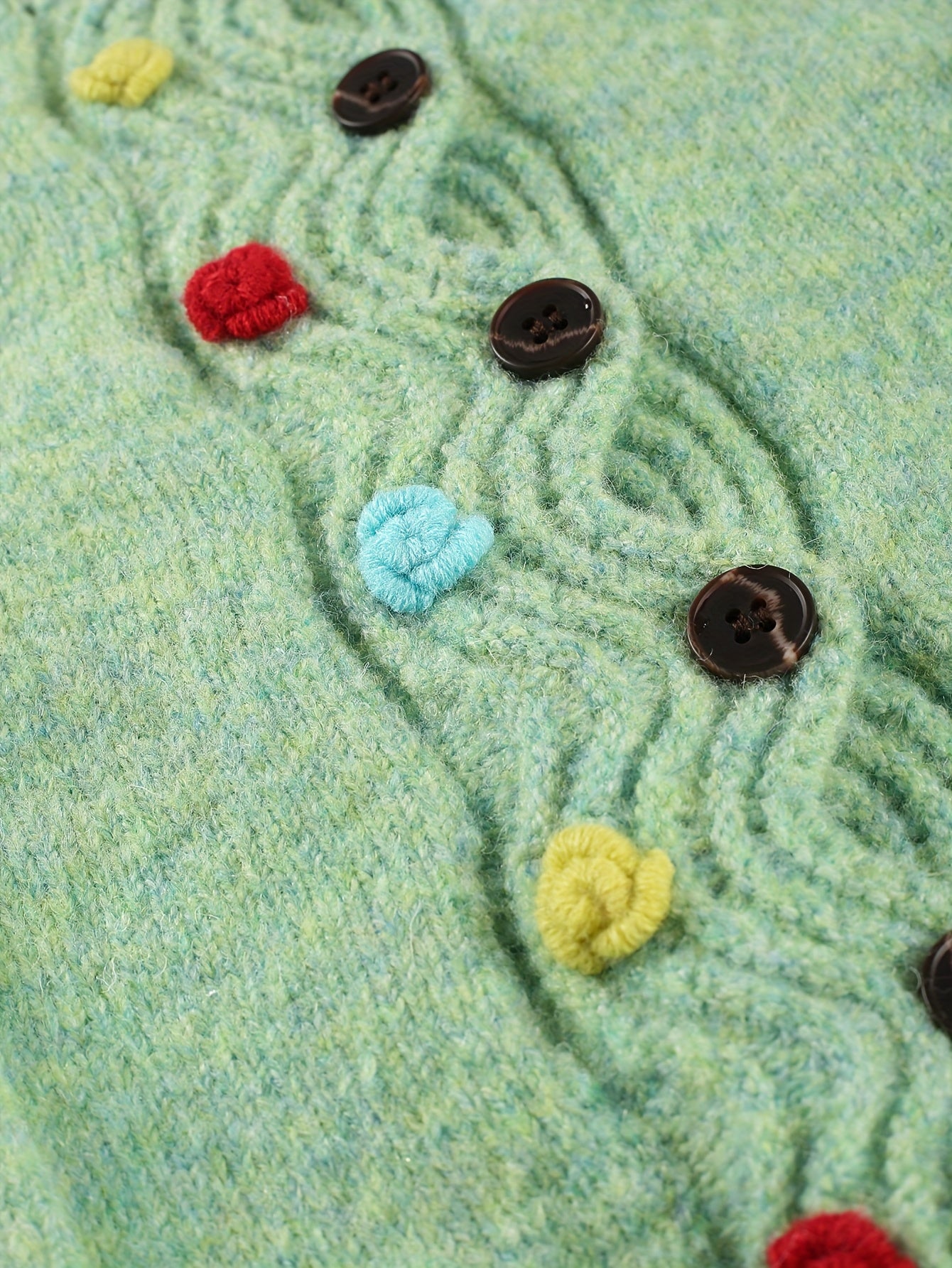 Plus Size Women's Light Green Cardigan Casual Crew Neck Long Sleeve