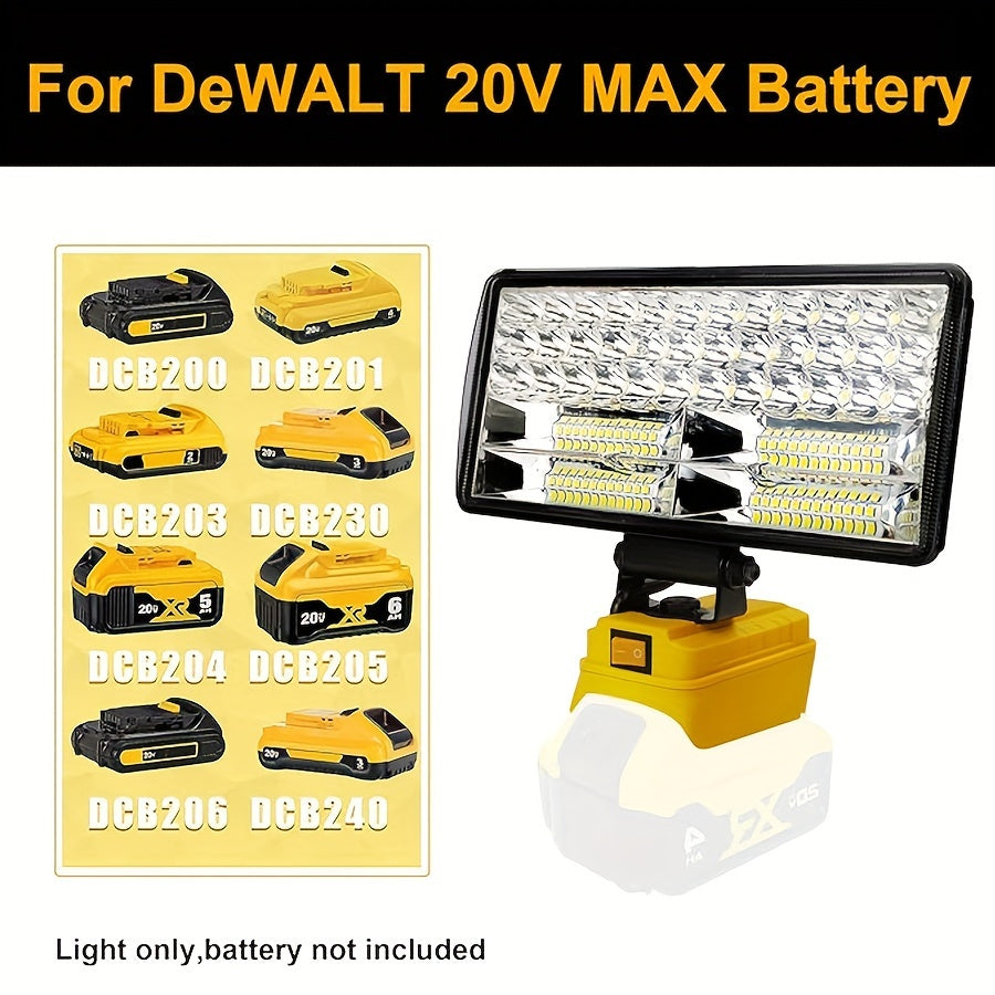 Luz de trabajo LED 20V MAX compatible con batería portátil empotrada de plástico para exteriores camping en obra