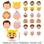 116-Piece Social Emotional Learning Games Set with Family Face Mood Board and Sensory Toys